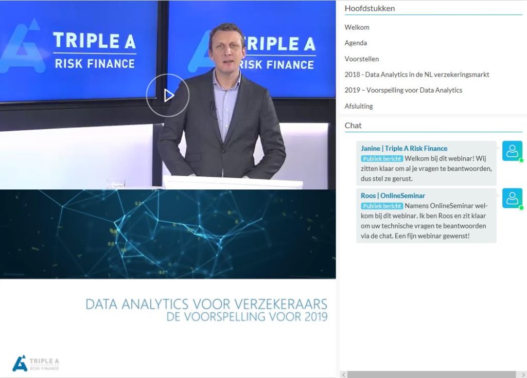 Webinar Data Analytics voor verzekeraars door Hylke Niermeijer van Triple A - Risk Finance