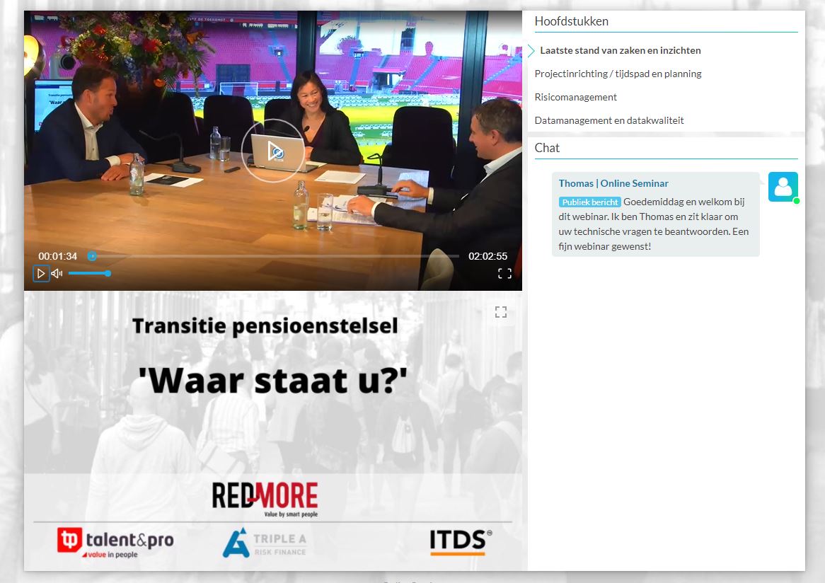 Redmore webinar Pensioenakkoord met ITDS en Triple A - Risk Finance